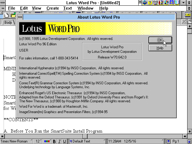 Lotus SmartSuite 4 - Word Pro